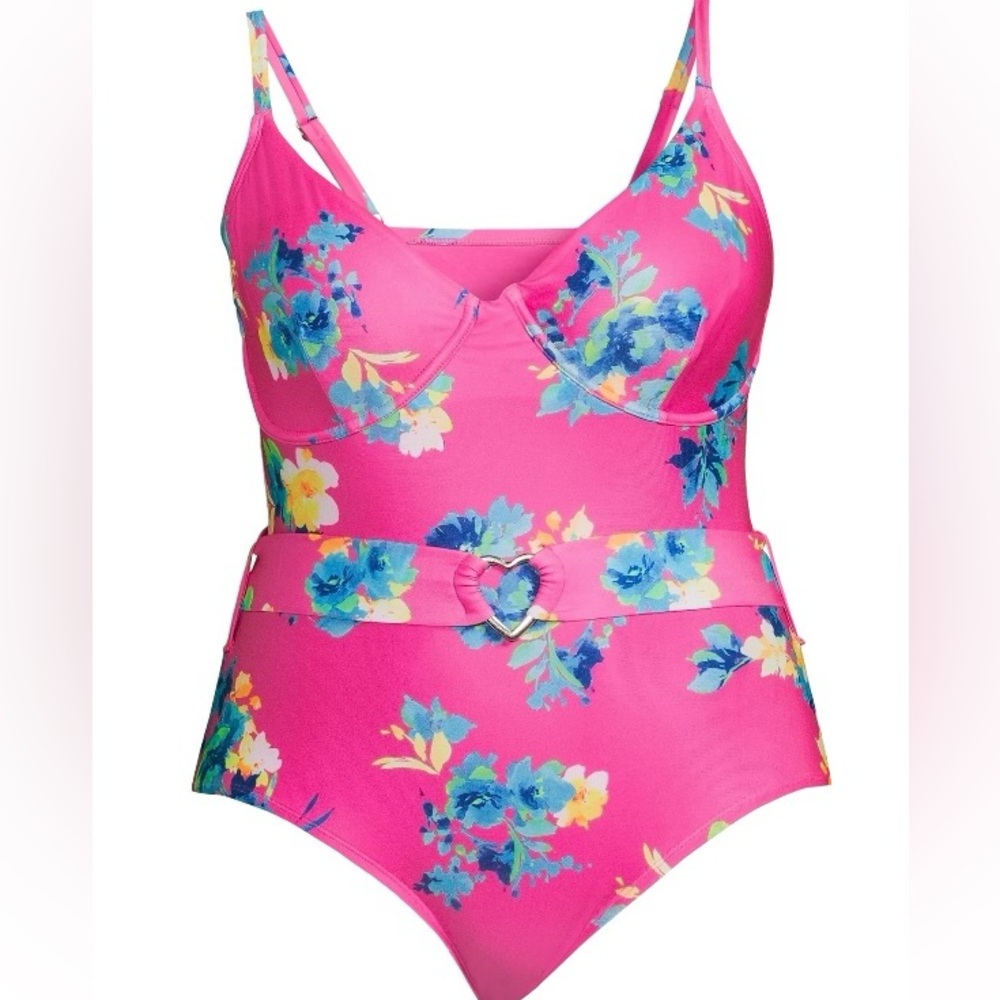 No Boundaries Pink Floral One Piece Swimsuit